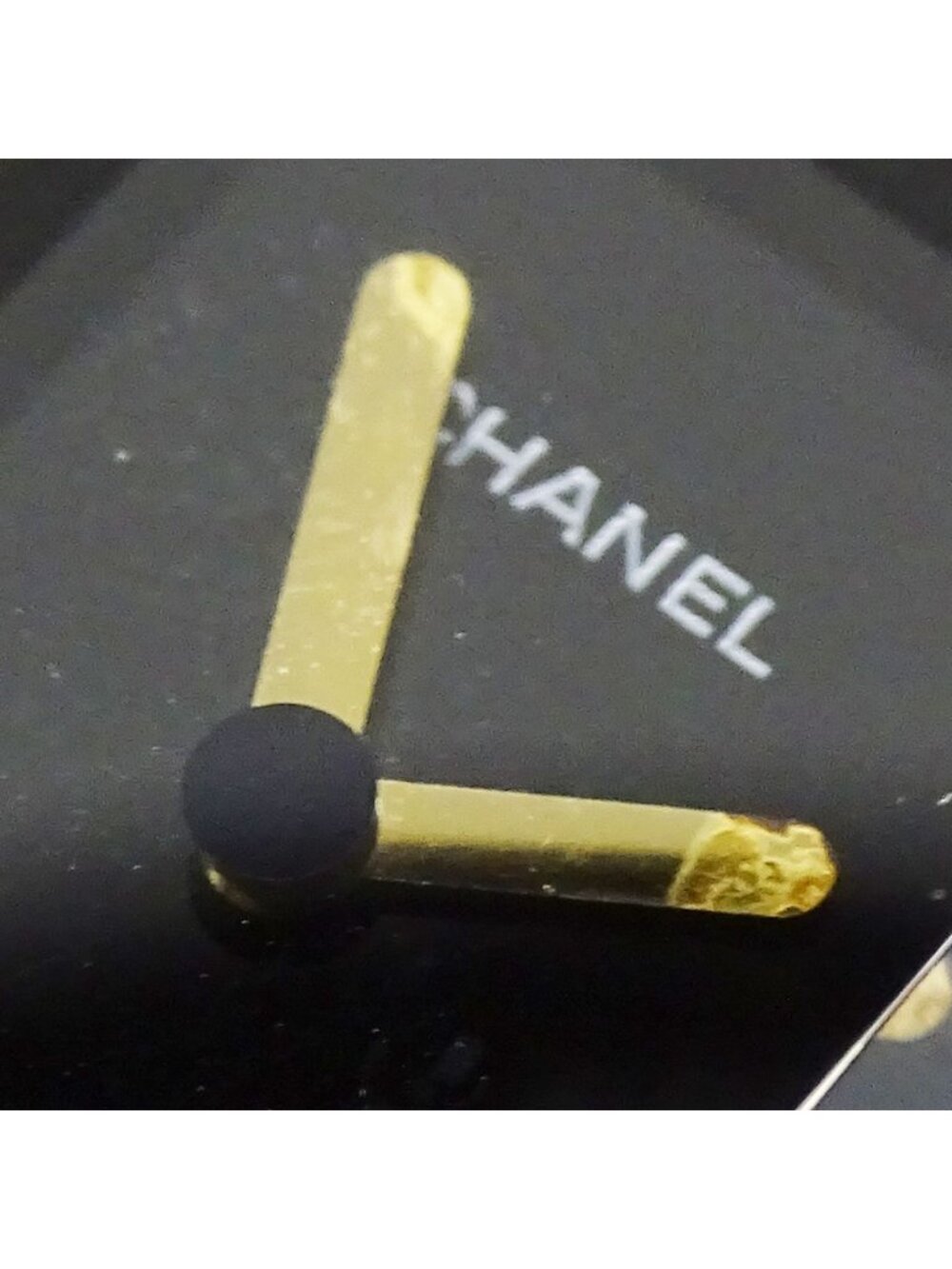 Chanel Watch Premiere Quartz Leather M Square Gold Black - Picture 7 of 10